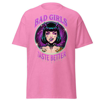 Bad Girls Taste Better T-Shirt | Edgy Neon Demon Tee - Azalea - T-Shirts Online