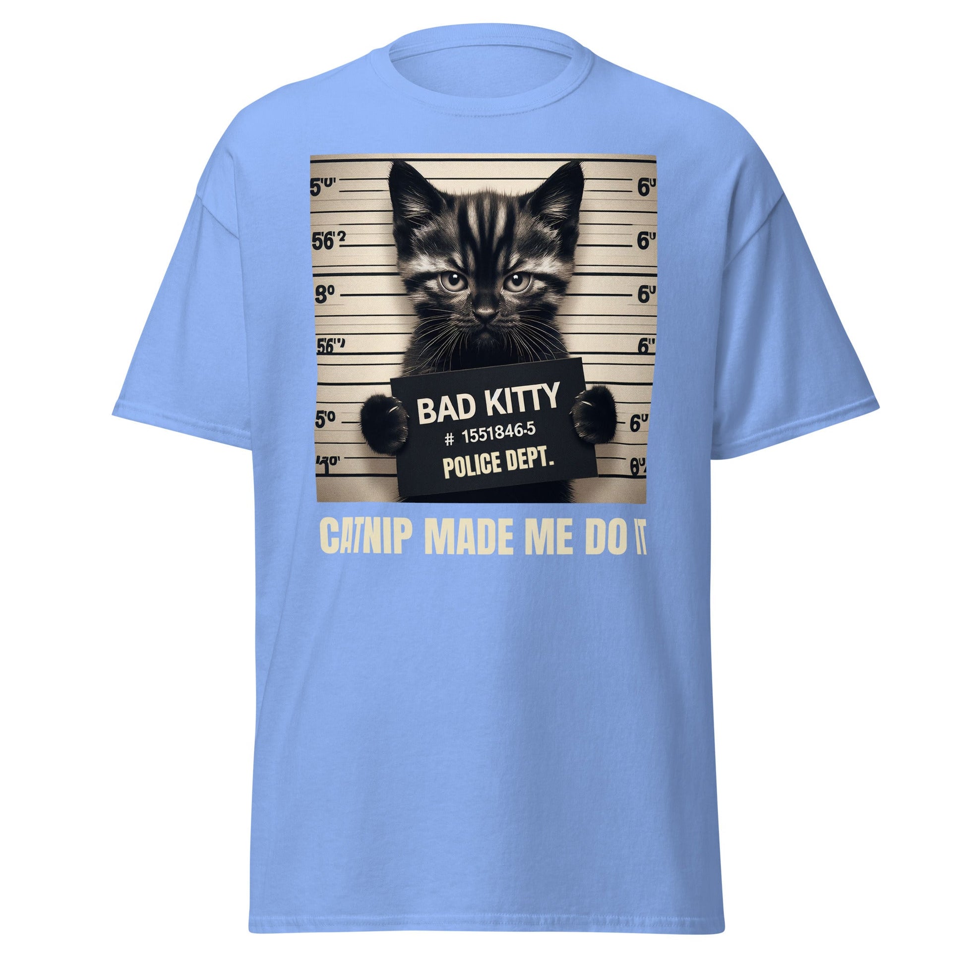 Bad Kitty | Cat T-Shirt - Carolina Blue - T-Shirts Online