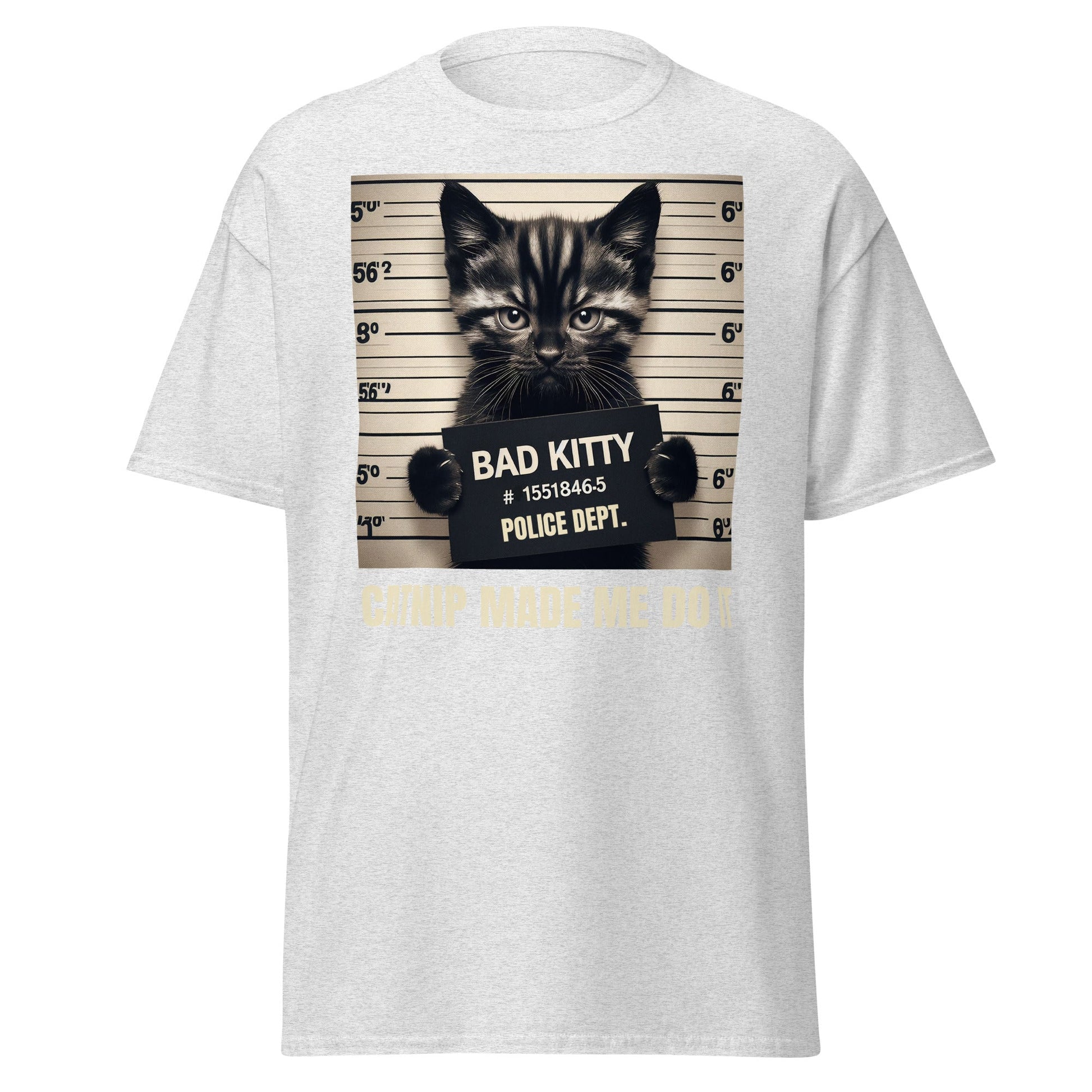 Bad Kitty | Cat T-Shirt - Ash - T-Shirts Online