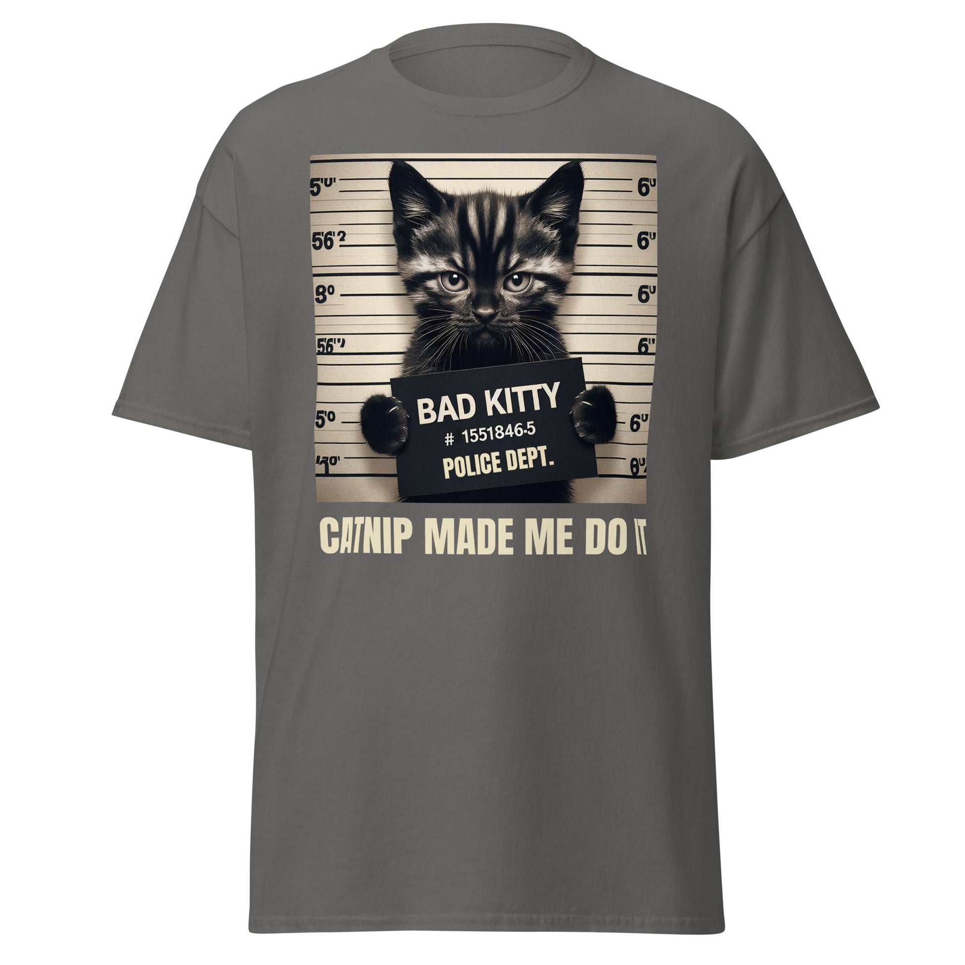 Bad Kitty | Cat T-Shirt - Charcoal - T-Shirts Online