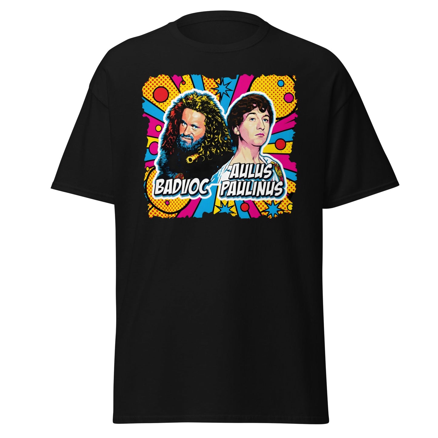 Badvoc & Aulus Paulinus Pop Art T-Shirt – Funny Roman History Tee - Black - T-Shirts Online