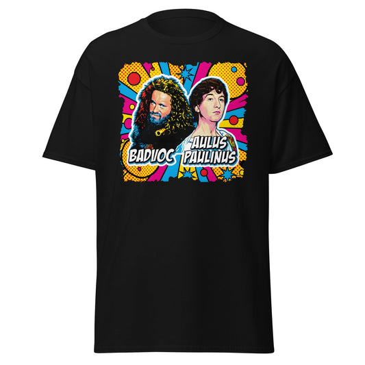 Badvoc & Aulus Paulinus Pop Art T-Shirt – Funny Roman History Tee - Black - T-Shirts Online