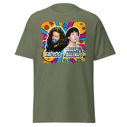 Badvoc & Aulus Paulinus Pop Art T-Shirt – Funny Roman History Tee - Military Green - T-Shirts Online