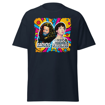 Badvoc & Aulus Paulinus Pop Art T-Shirt – Funny Roman History Tee - Navy - T-Shirts Online
