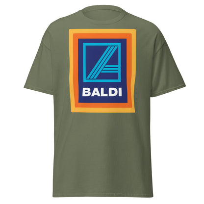 BALDI Supermarket Parody Logo T-Shirt - Funny Grocery Tee - Military Green - T-Shirts Online