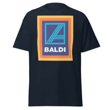 BALDI Supermarket Parody Logo T-Shirt - Funny Grocery Tee - Navy - T-Shirts Online