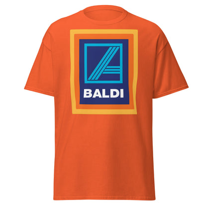 BALDI Supermarket Parody Logo T-Shirt - Funny Grocery Tee - Orange - T-Shirts Online