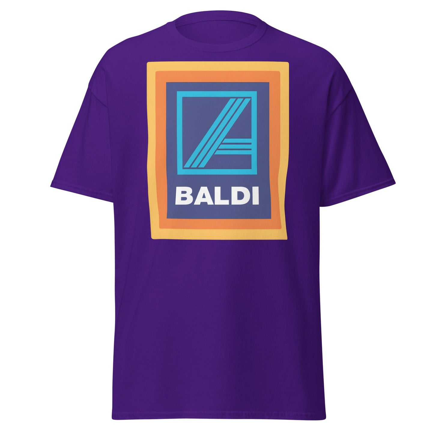 BALDI Supermarket Parody Logo T-Shirt - Funny Grocery Tee - Purple - T-Shirts Online