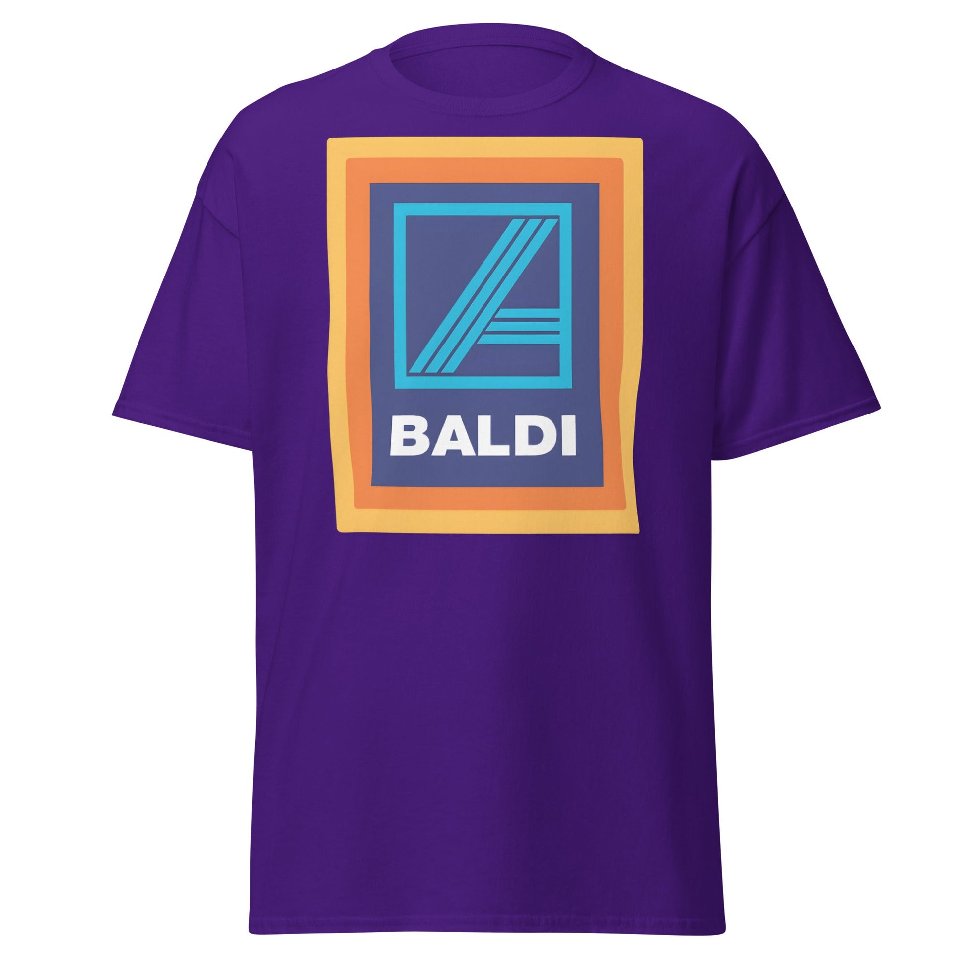 BALDI Supermarket Parody Logo T-Shirt - Funny Grocery Tee - Purple - T-Shirts Online