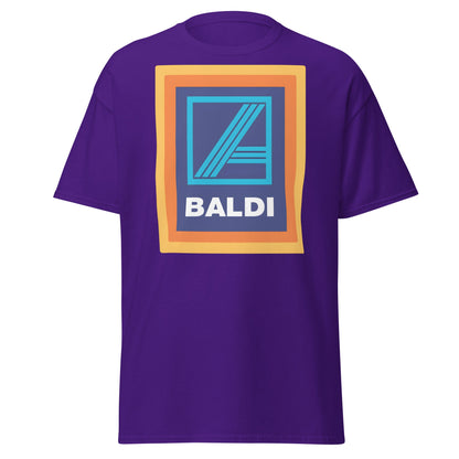 BALDI Supermarket Parody Logo T-Shirt - Funny Grocery Tee - Purple - T-Shirts Online