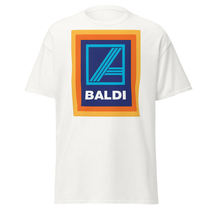 BALDI Supermarket Parody Logo T-Shirt - Funny Grocery Tee - White - T-Shirts Online