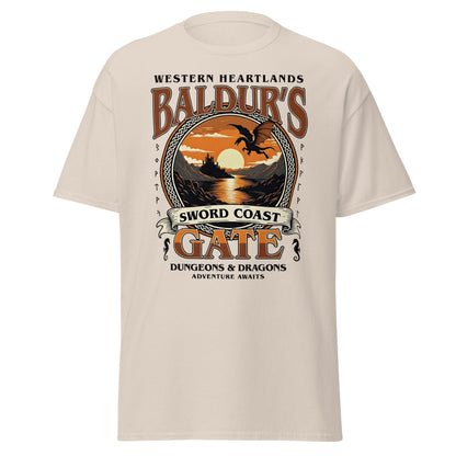 Baldur's Gate Sword Coast T-Shirt - D&D Fantasy Adventure Tee - Natural - T-Shirts Online