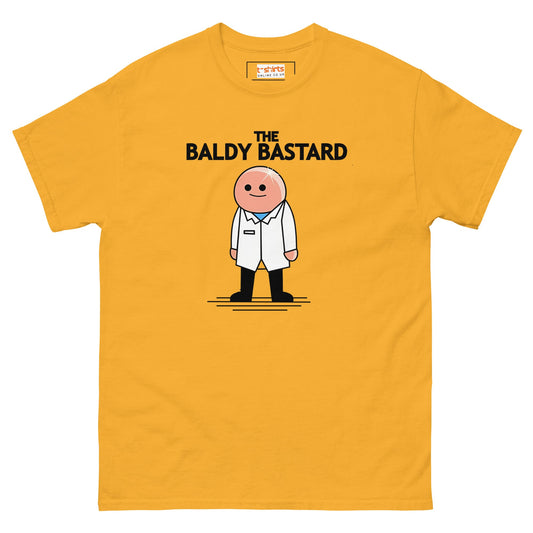 Baldy B#stard T-Shirt | Funny Mr Men Shirt - Gold - T-Shirts Online