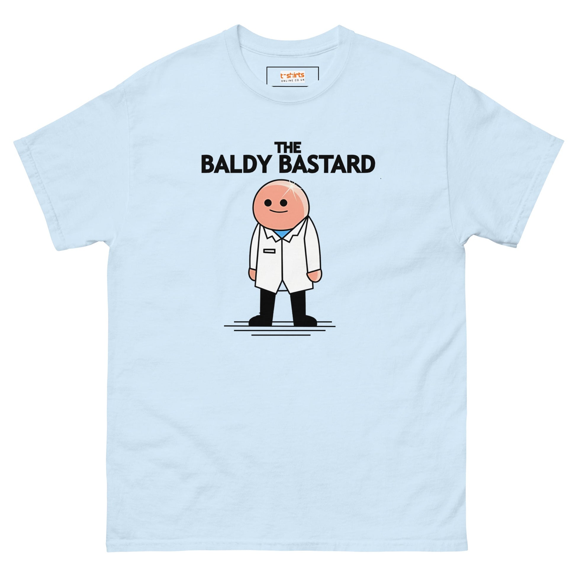 Baldy B#stard T-Shirt | Funny Mr Men Shirt - Light Blue - T-Shirts Online