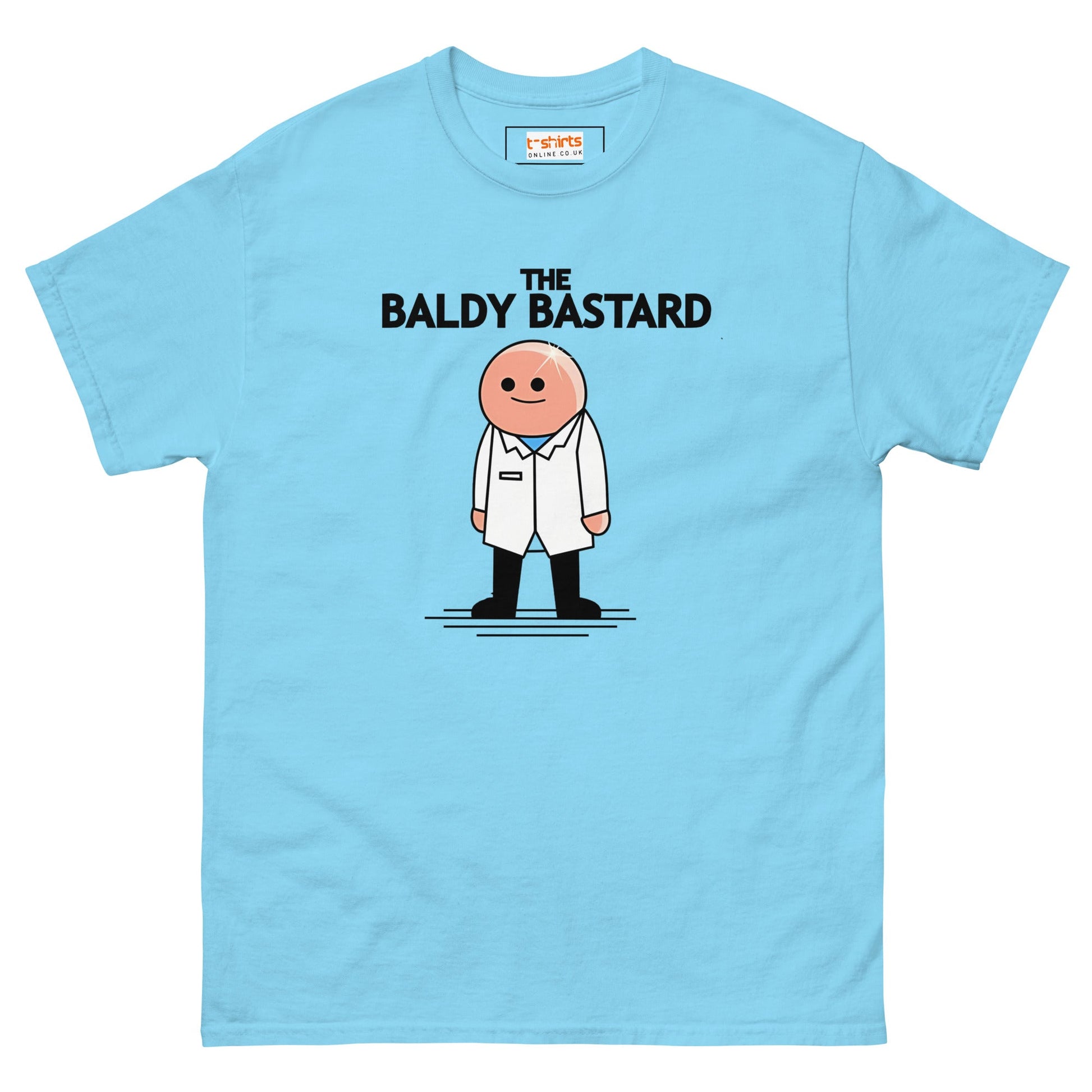 Baldy B#stard T-Shirt | Funny Mr Men Shirt - Sky - T-Shirts Online