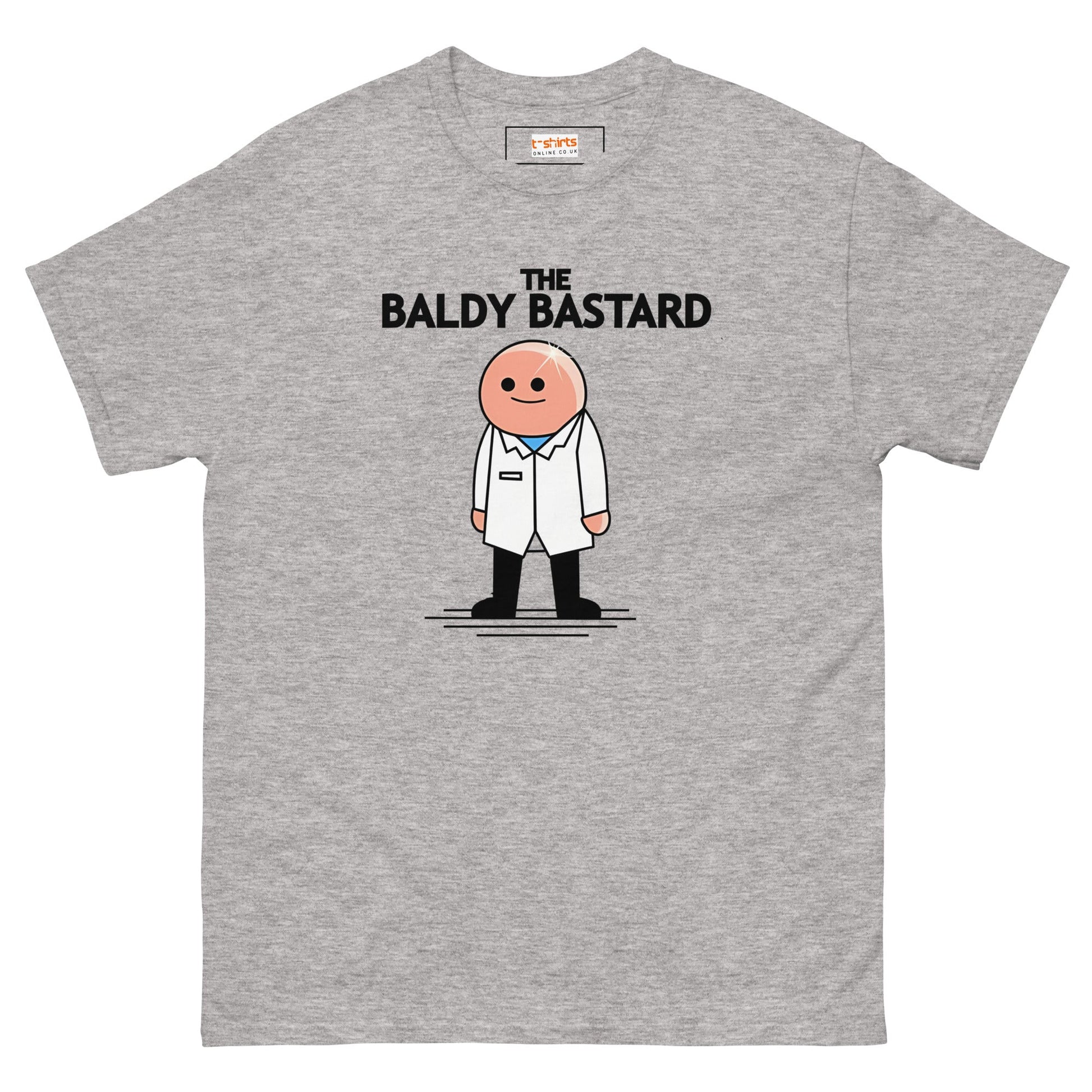 Baldy B#stard T-Shirt | Funny Mr Men Shirt - Sport Grey - T-Shirts Online