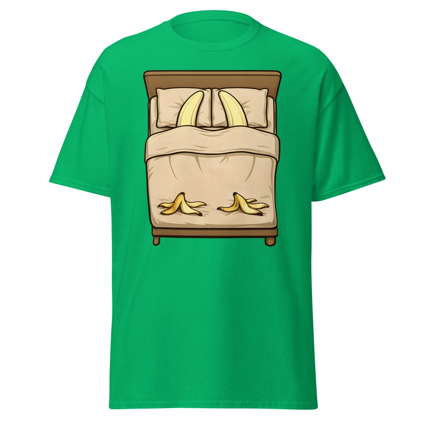 Banana in Bed Funny T-Shirt - Clever Graphic Humor Tee - Irish Green - T-Shirts Online