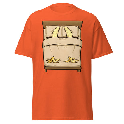 Banana in Bed Funny T-Shirt - Clever Graphic Humor Tee - Orange - T-Shirts Online