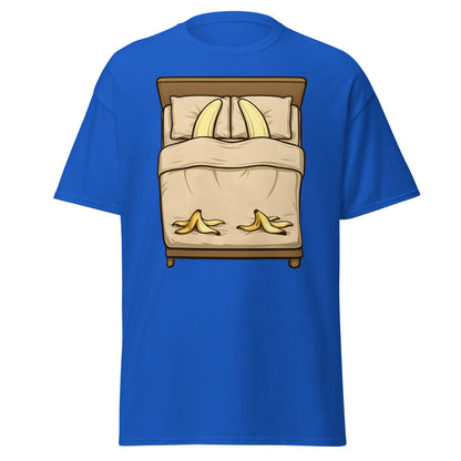 Banana in Bed Funny T-Shirt - Clever Graphic Humor Tee - Royal - T-Shirts Online
