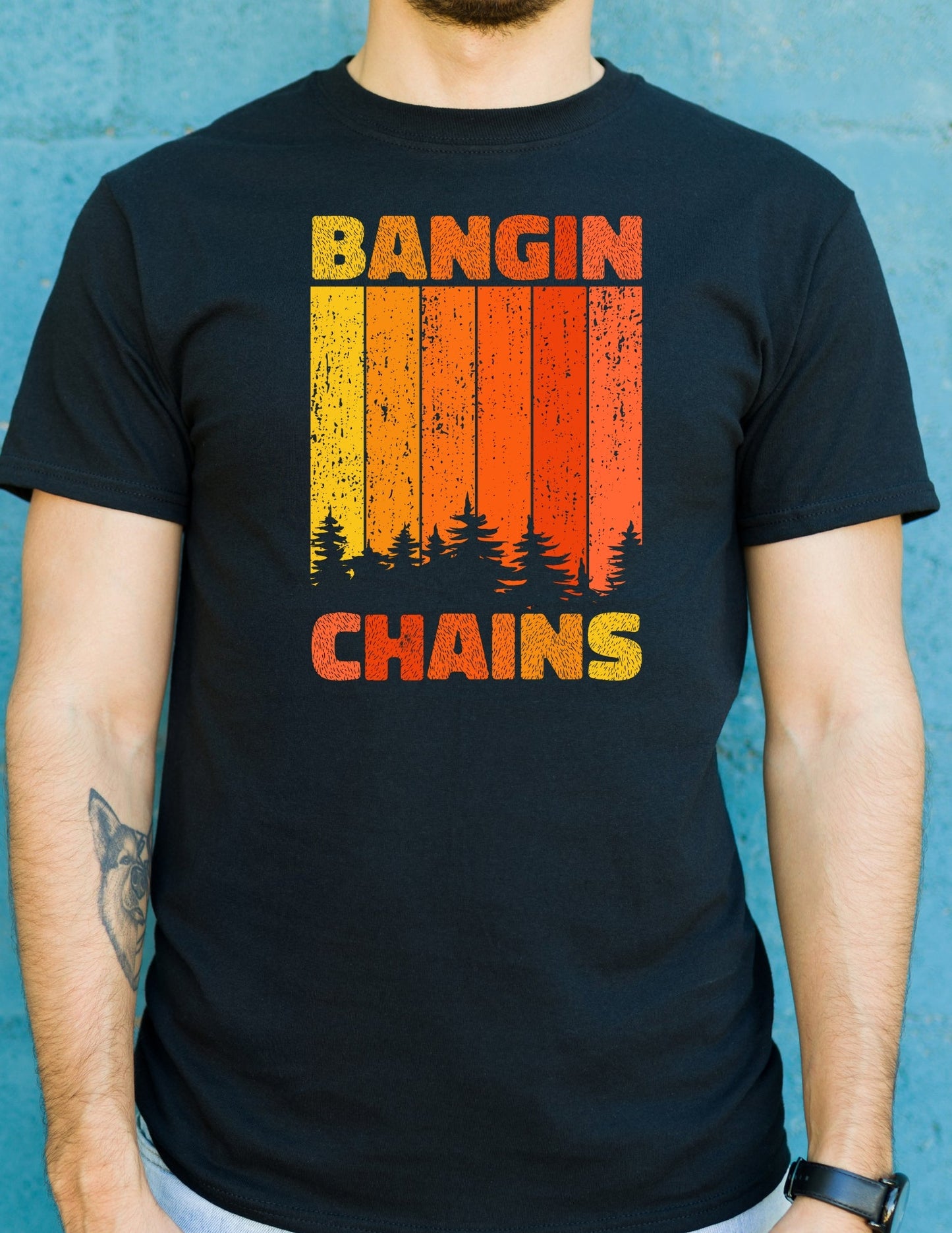 Bangin Chains Disc Golf T-Shirt - Black - T-Shirts Online