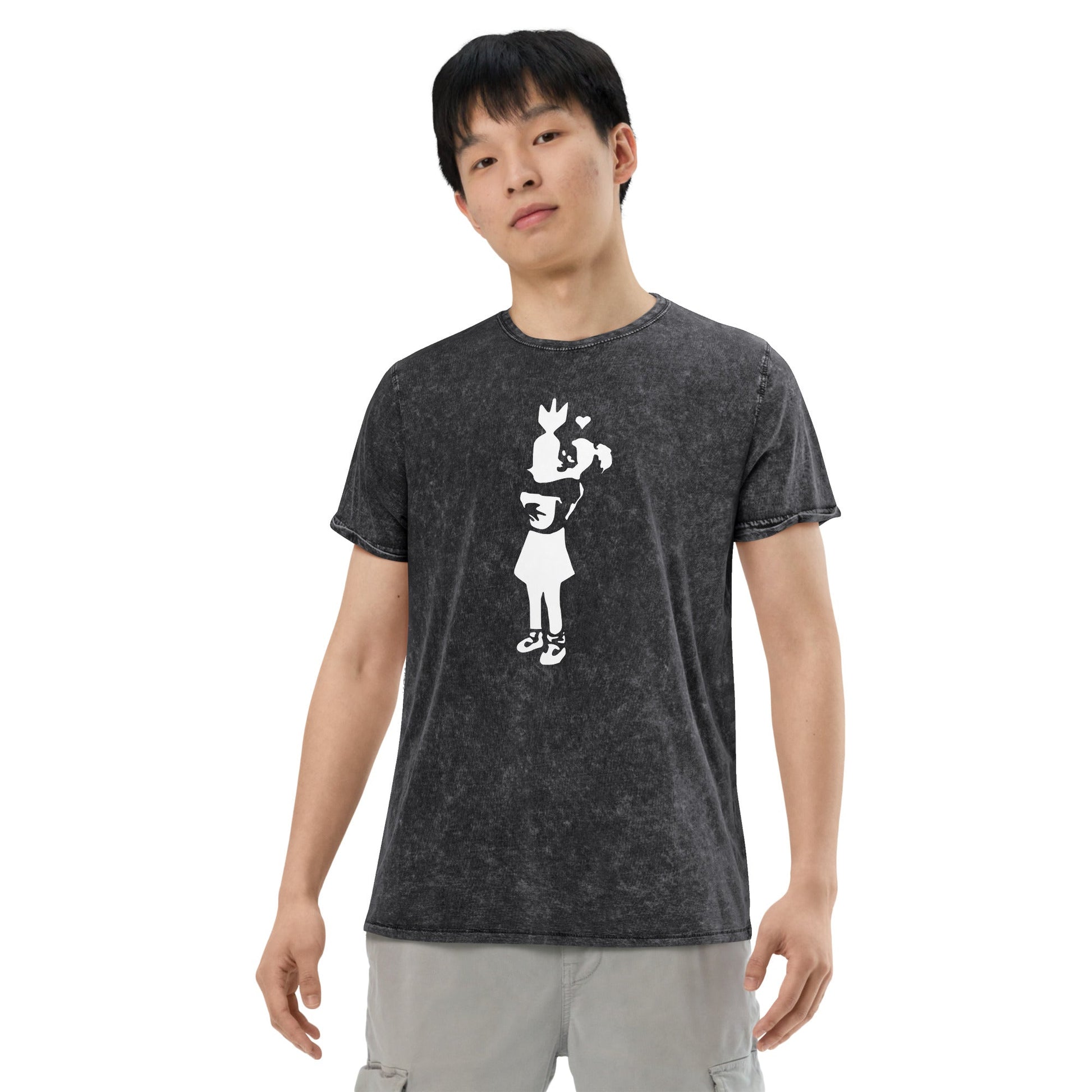 Banksy Bomb T-Shirt | Men's Denim Banksy Tee - Black - T-Shirts Online