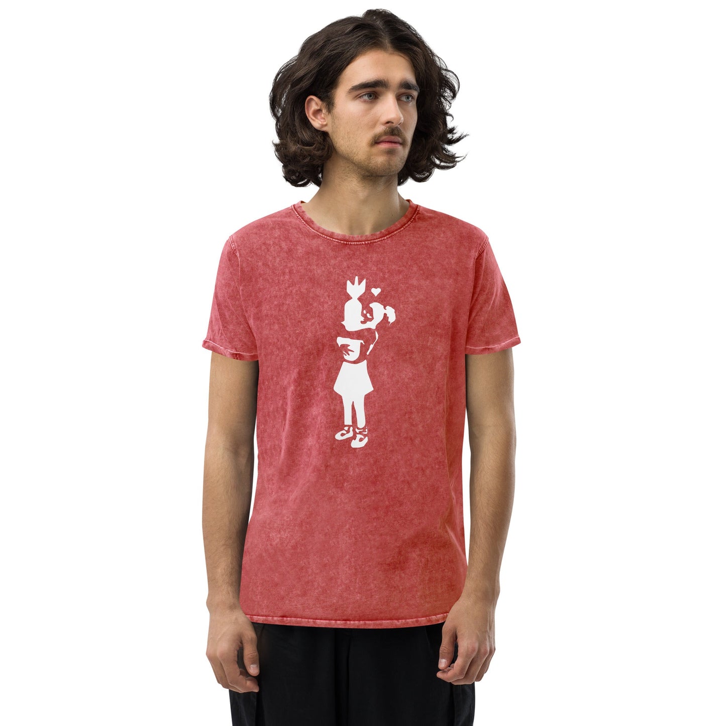 Banksy Bomb T-Shirt | Men's Denim Banksy Tee - Black - T-Shirts Online