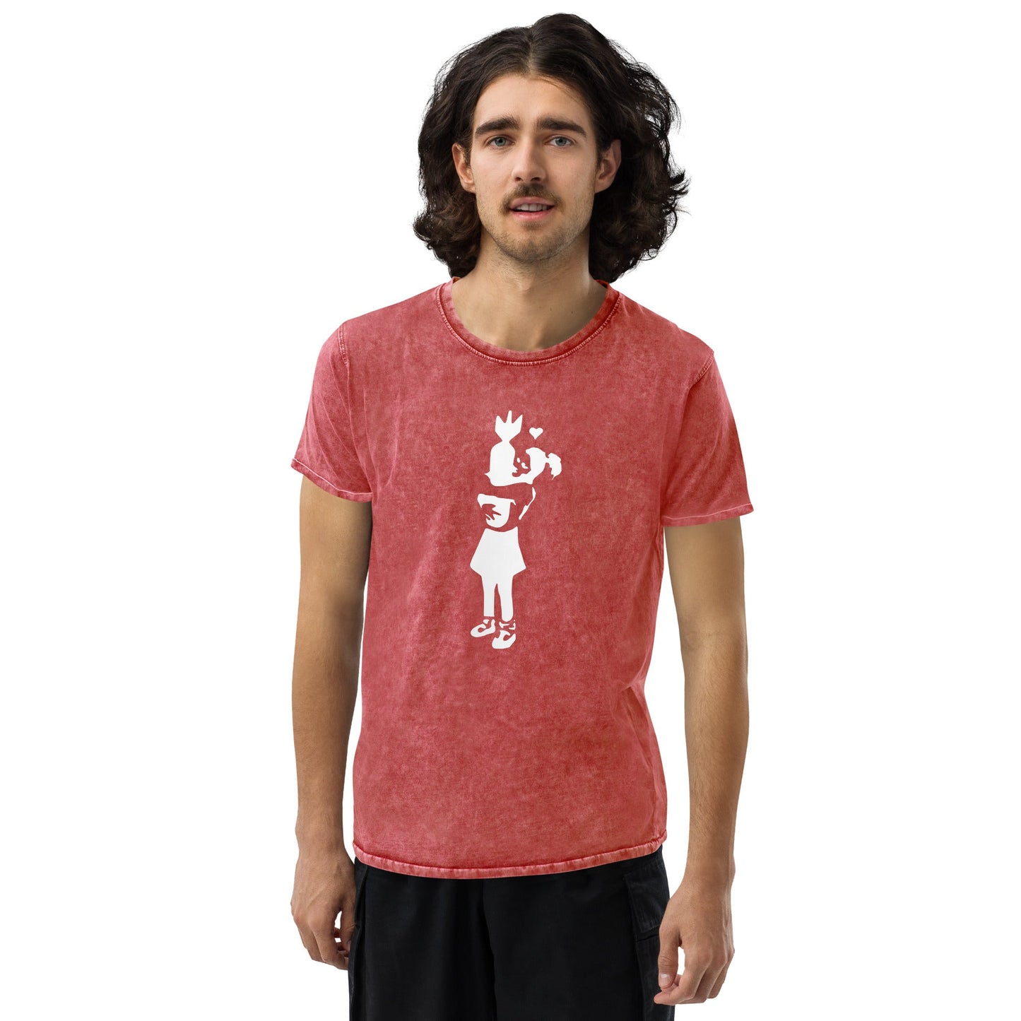 Banksy Bomb T-Shirt | Men's Denim Banksy Tee - Black - T-Shirts Online