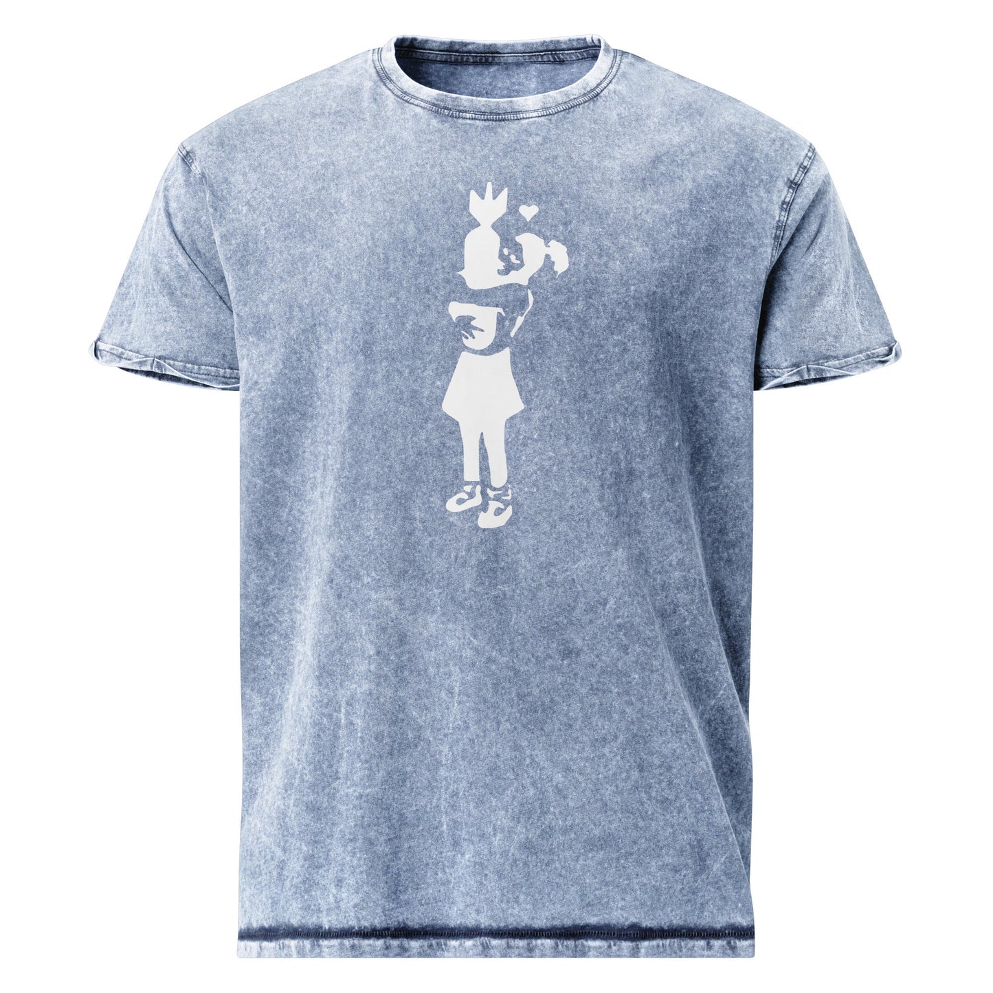 Banksy Bomb T-Shirt | Men's Denim Banksy Tee - Denim Blue - T-Shirts Online