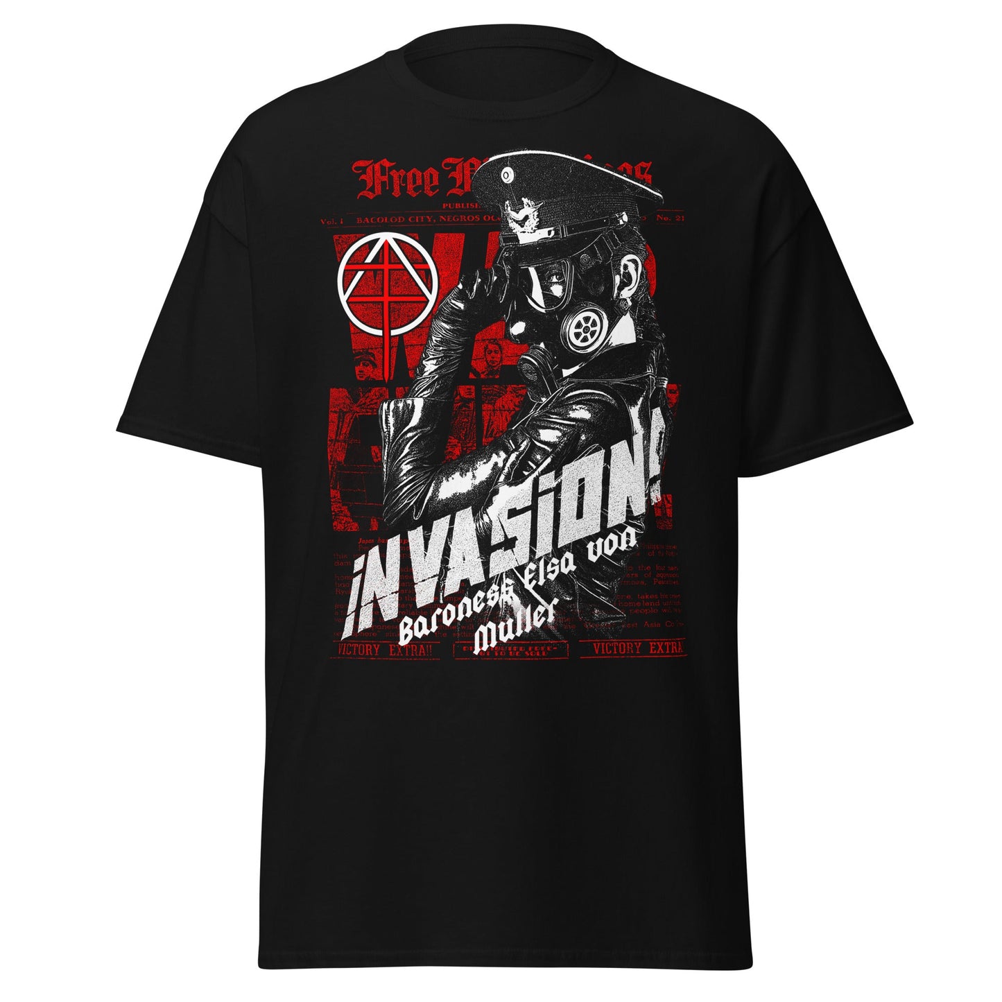 Baroness Müller Gas Mask Anarchy Graphic T-Shirt - S - T-Shirts Online