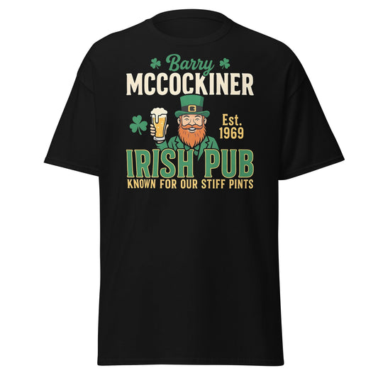 Barry McCockiner Irish Pub Funny St. Patrick's Day T-Shirt - Black - T-Shirts Online
