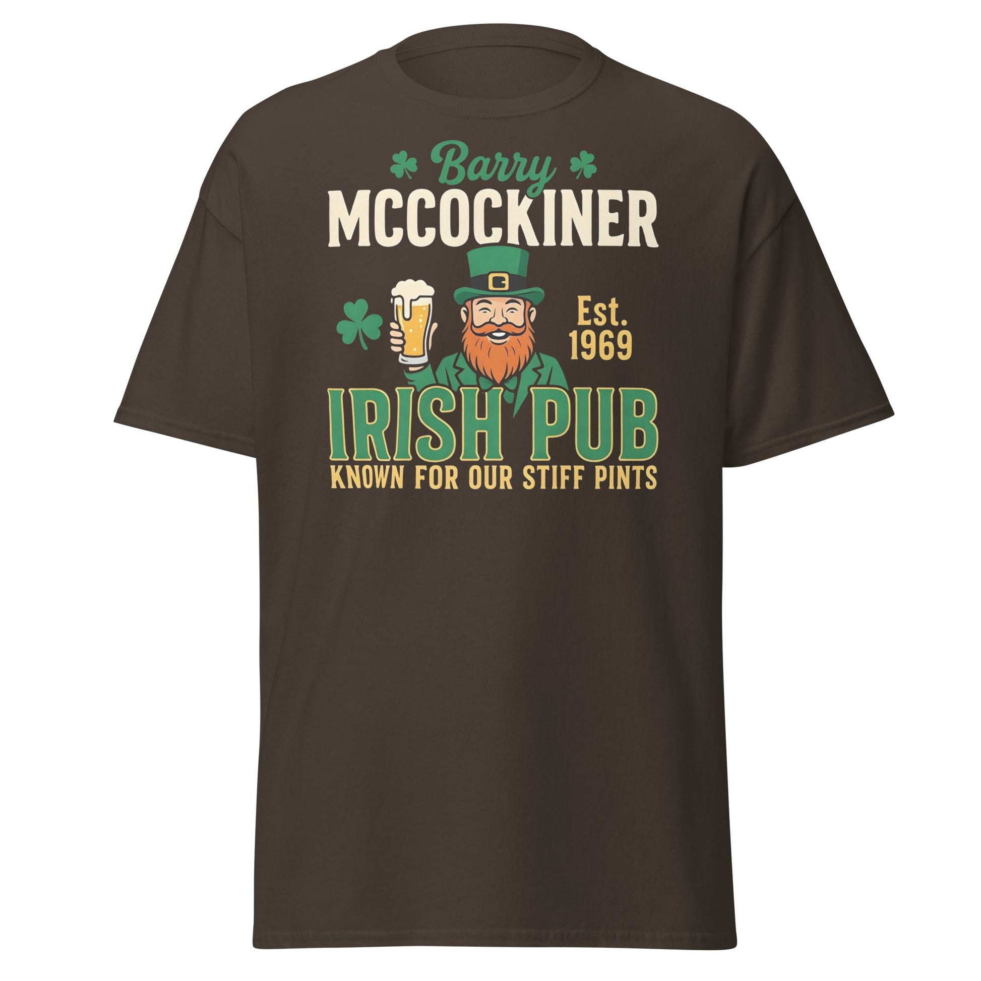 Barry McCockiner Irish Pub Funny St. Patrick's Day T-Shirt - Dark Chocolate - T-Shirts Online