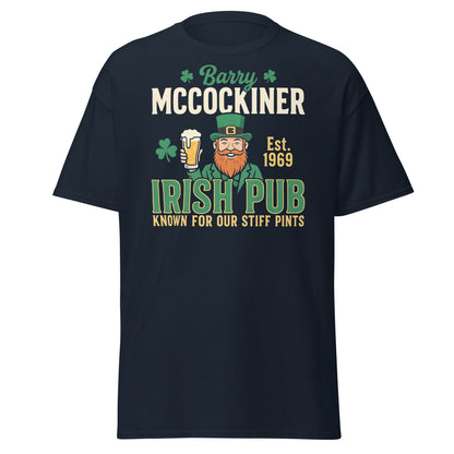 Barry McCockiner Irish Pub Funny St. Patrick's Day T-Shirt - Navy - T-Shirts Online