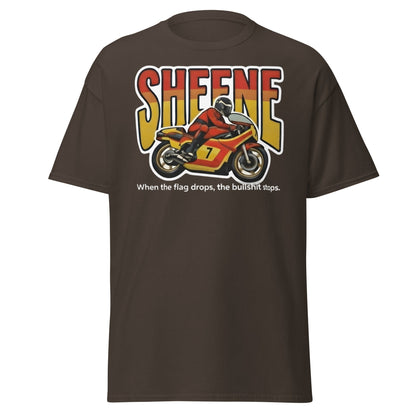 Barry Sheene Racing T-Shirt - Iconic 70s Legend Quote Tee - Dark Chocolate - T-Shirts Online
