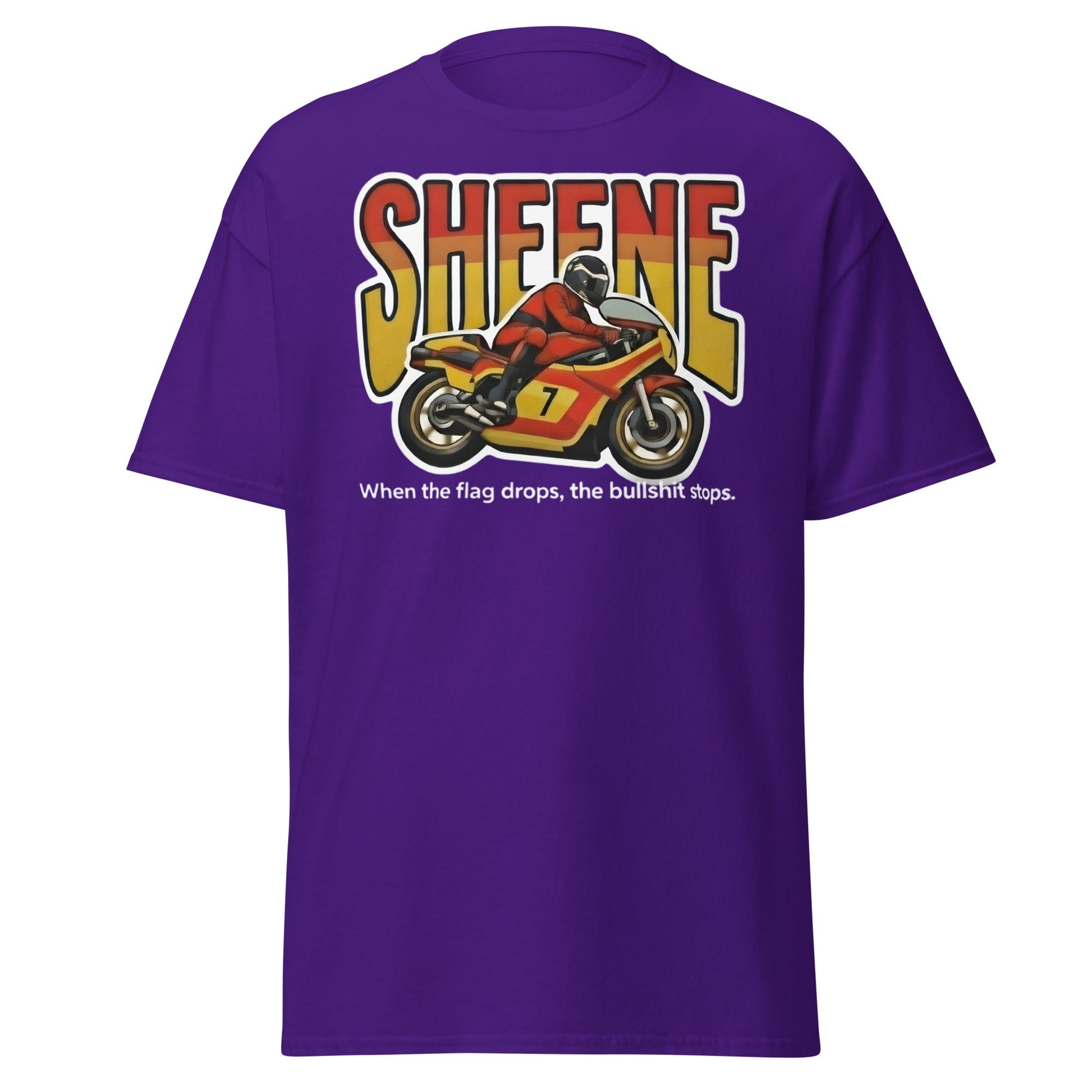 Barry Sheene Racing T-Shirt - Iconic 70s Legend Quote Tee - Purple - T-Shirts Online