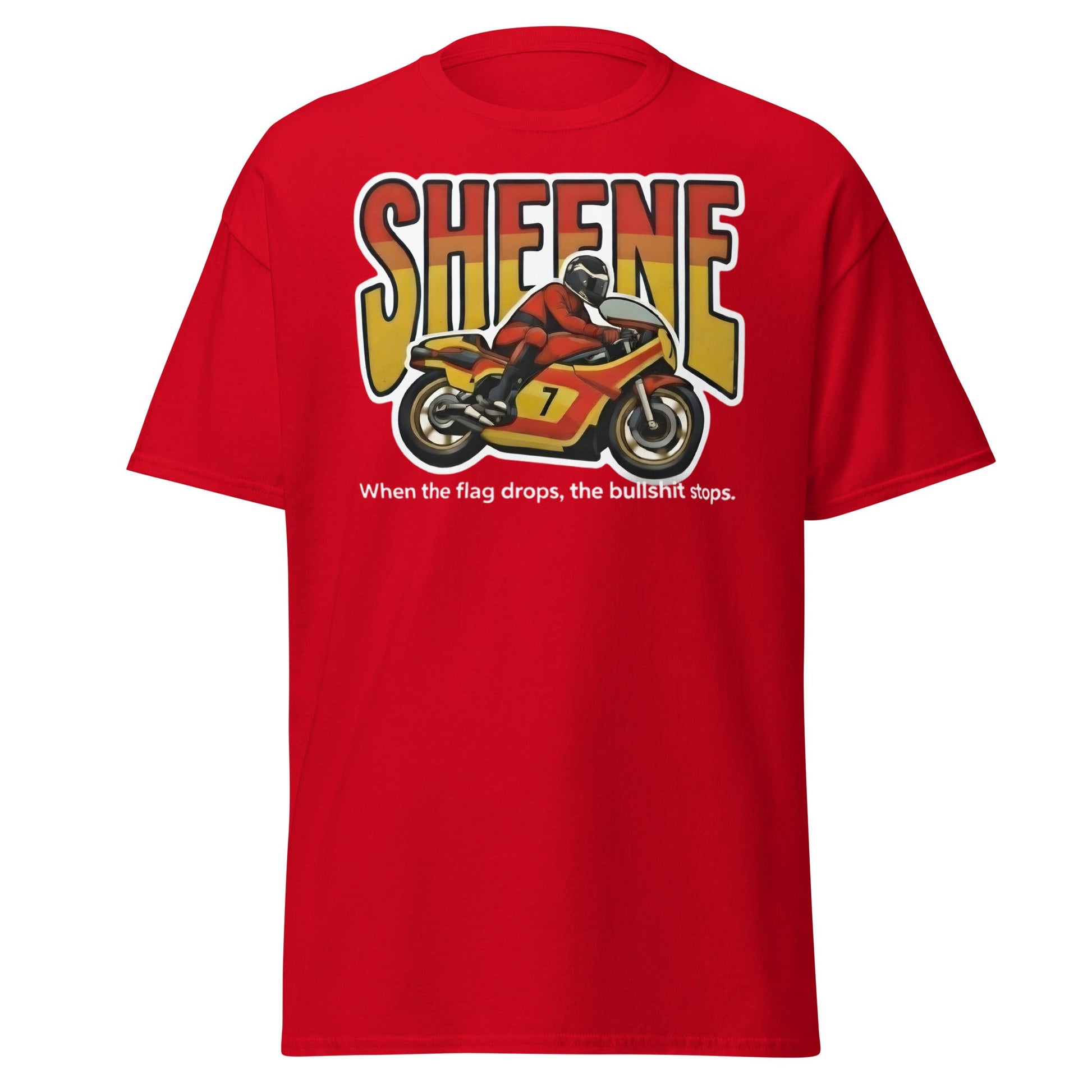 Barry Sheene Racing T-Shirt - Iconic 70s Legend Quote Tee - Red - T-Shirts Online