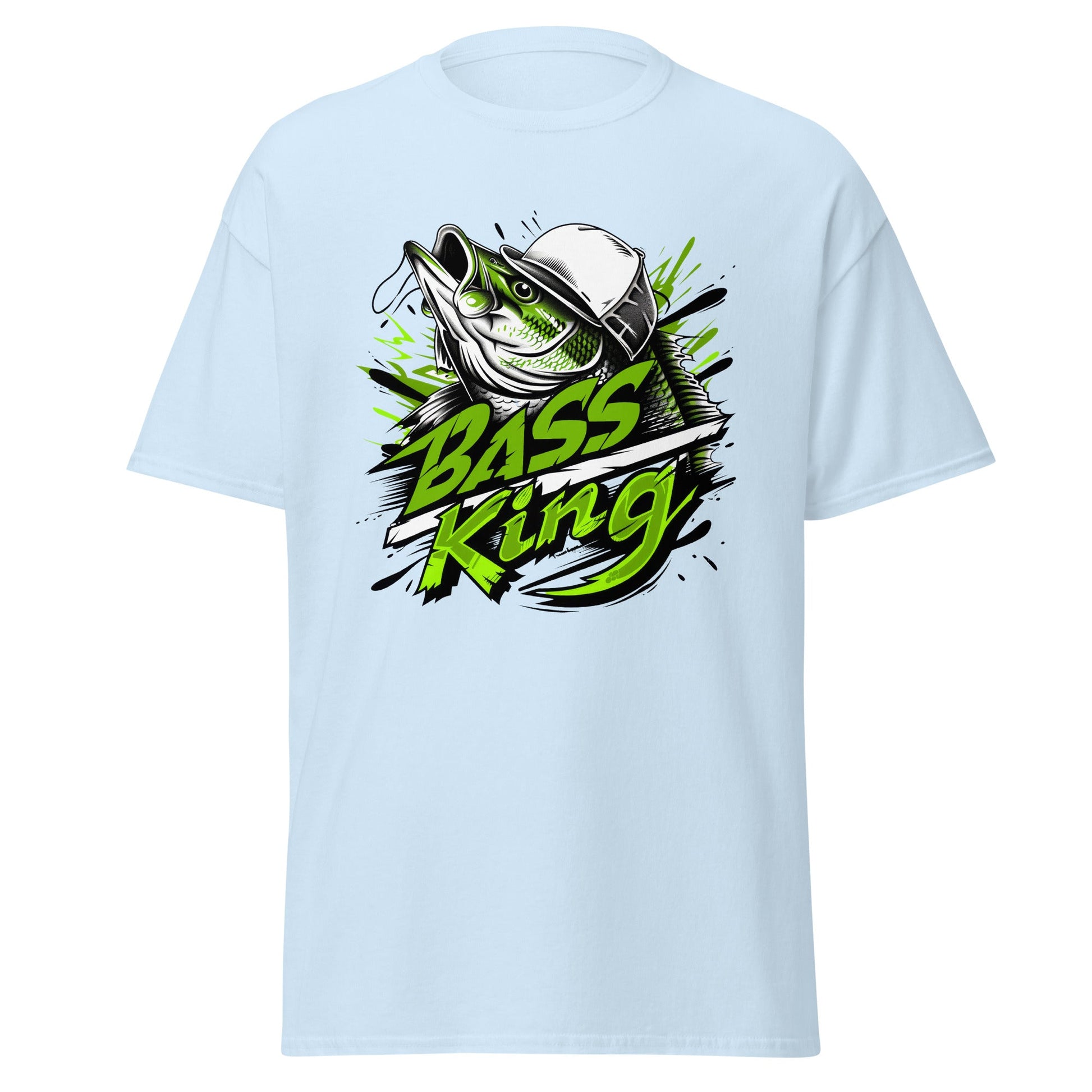 Bass King | Fishing T-Shirt - Light Blue - T-Shirts Online