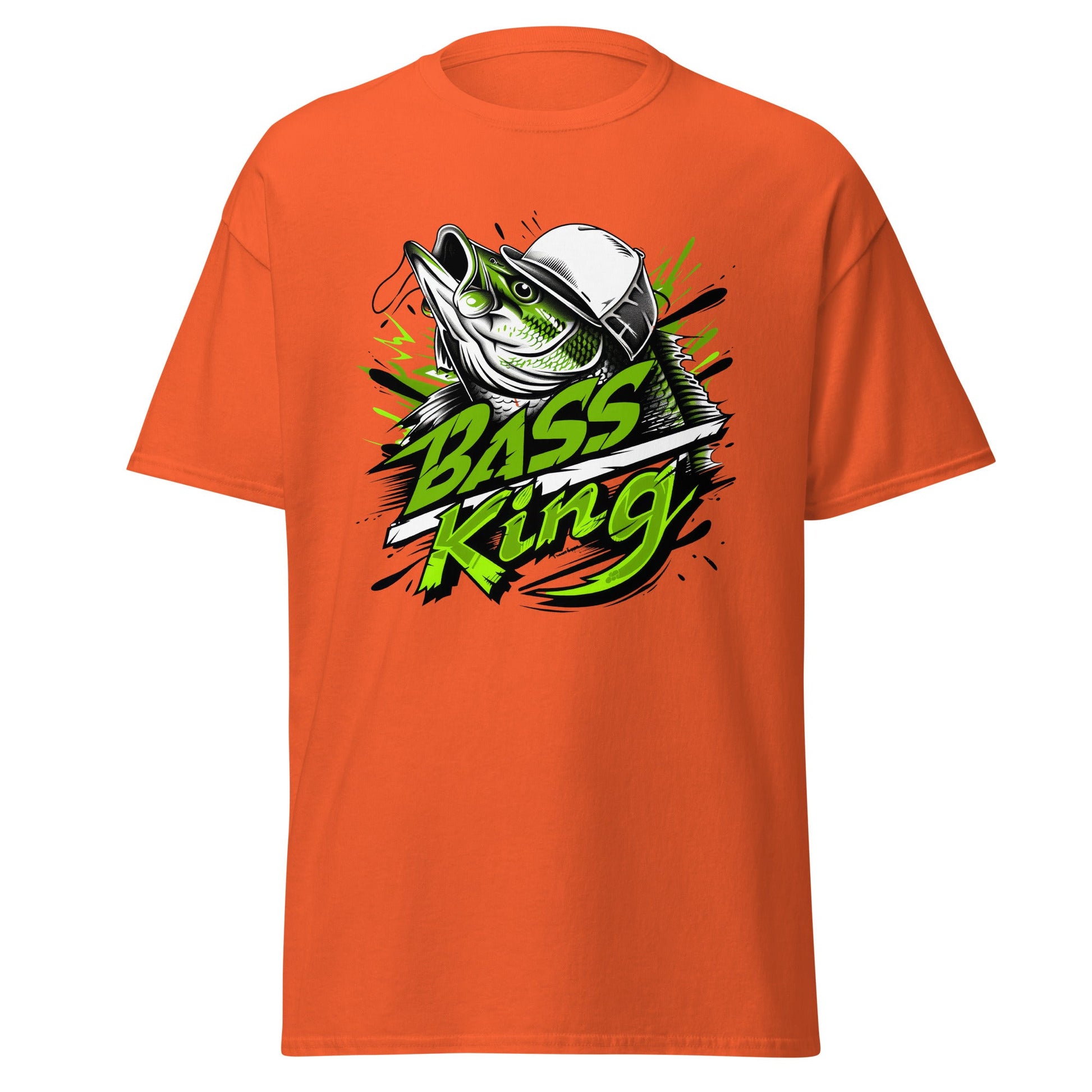 Bass King | Fishing T-Shirt - Orange - T-Shirts Online