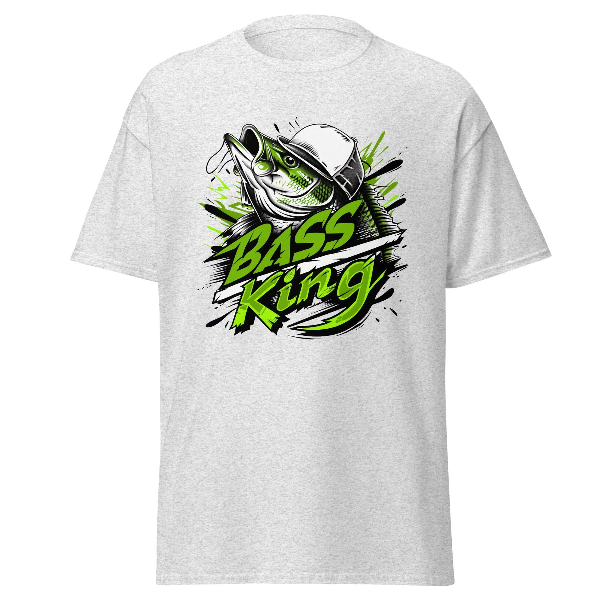 Bass King | Fishing T-Shirt - Ash - T-Shirts Online