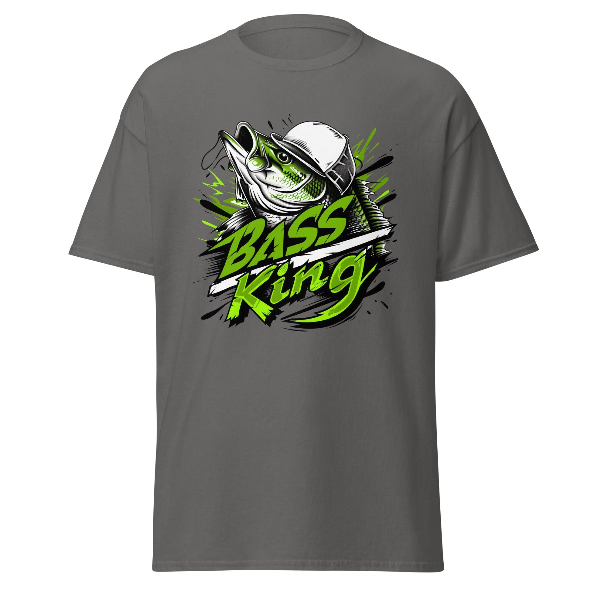 Bass King | Fishing T-Shirt - Charcoal - T-Shirts Online