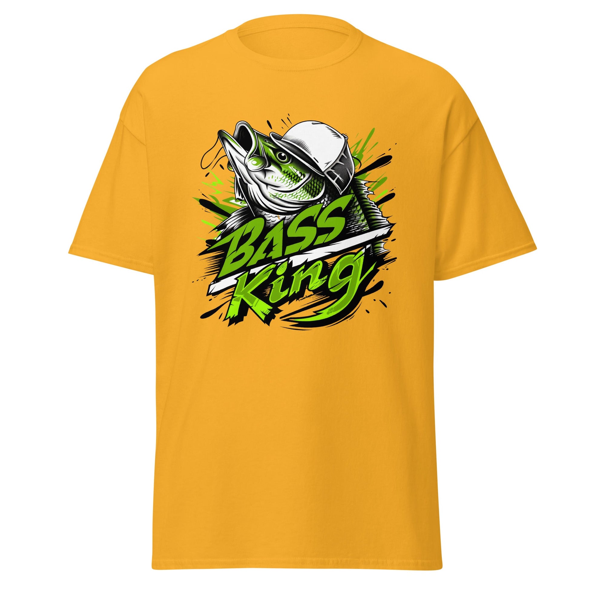 Bass King | Fishing T-Shirt - Gold - T-Shirts Online