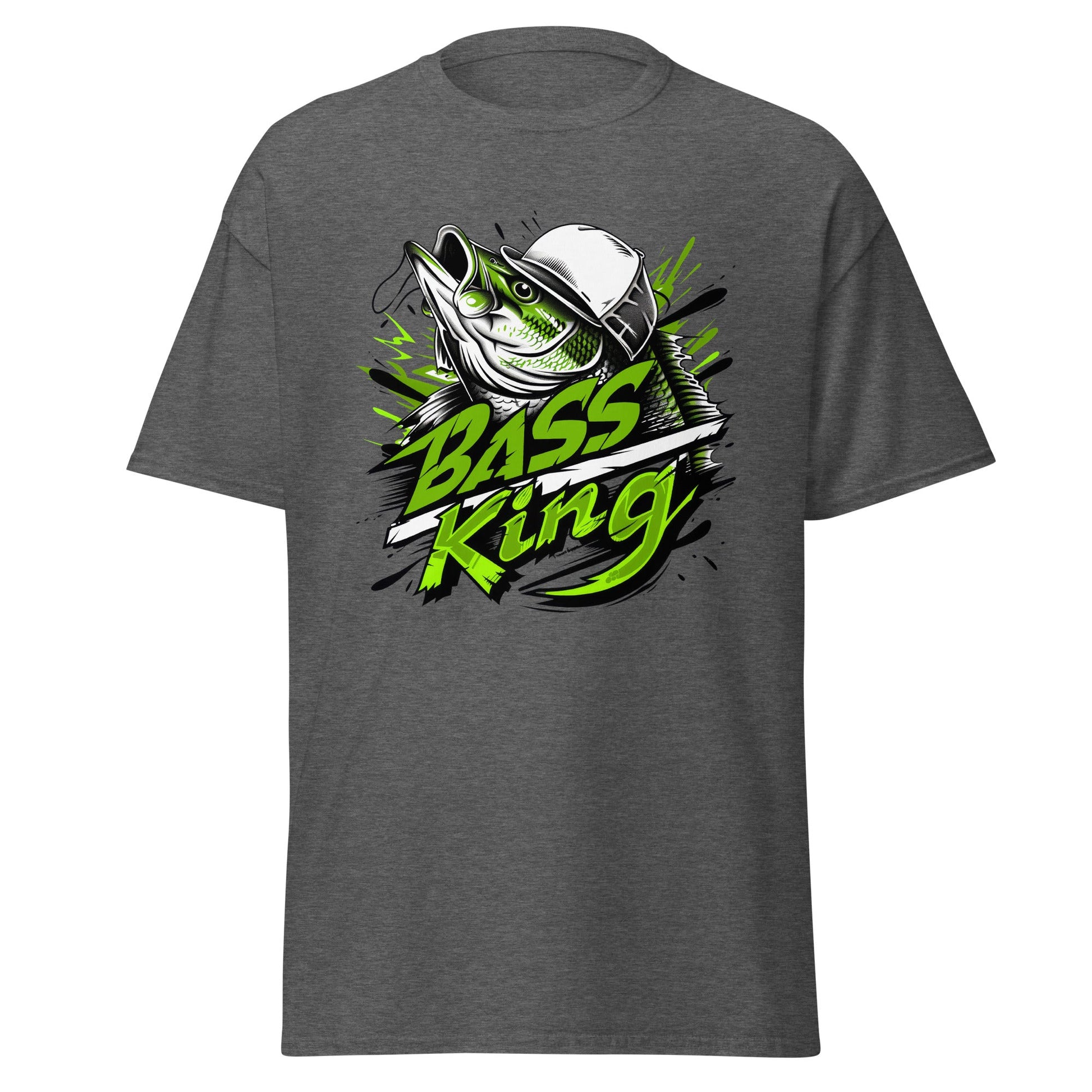 Bass King | Fishing T-Shirt - Dark Heather - T-Shirts Online