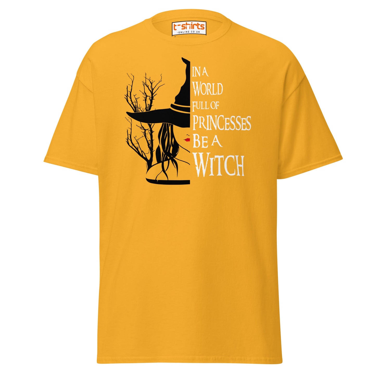 Be a Witch T-Shirt – Gothic Witchy Quote Tee - Gold - T-Shirts Online