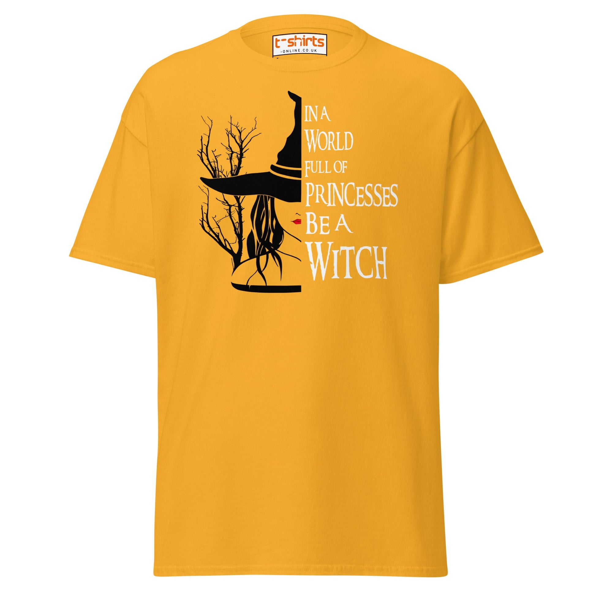 Be a Witch T-Shirt – Gothic Witchy Quote Tee - Gold - T-Shirts Online