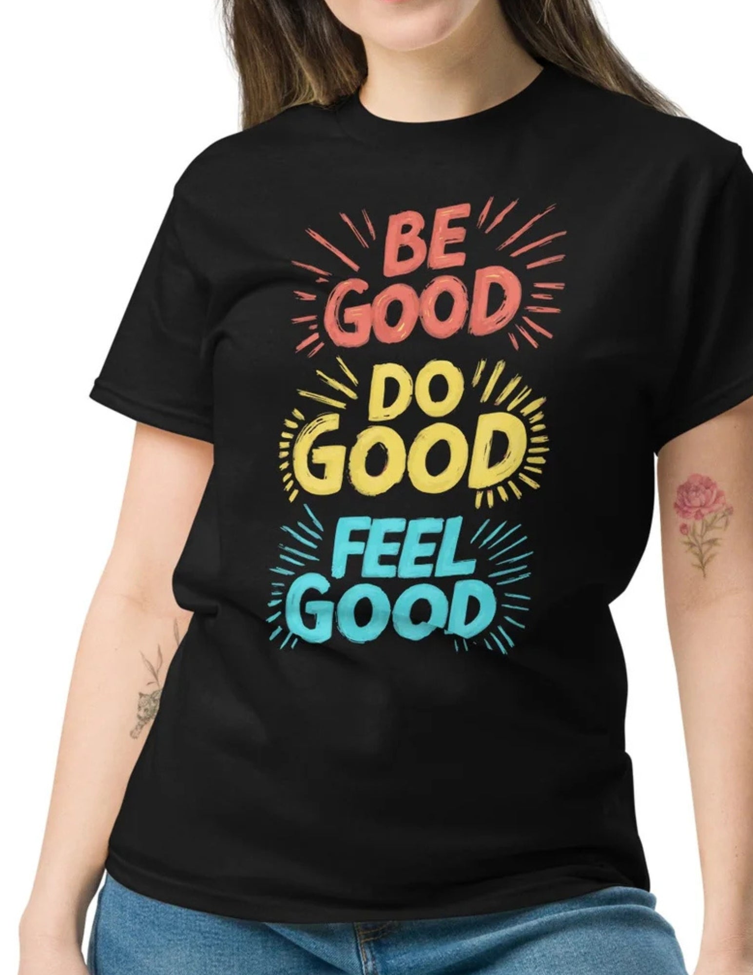 Be Good Do Good Feel Good | Motivational T-Shirt - Black - T-Shirts Online
