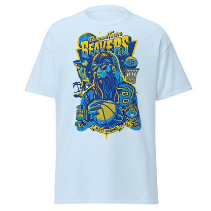 Beacon Town Beavers Basketball T-Shirt – Retro 80s Tee - Light Blue - T-Shirts Online