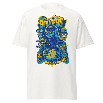 Beacon Town Beavers Basketball T-Shirt – Retro 80s Tee - White - T-Shirts Online