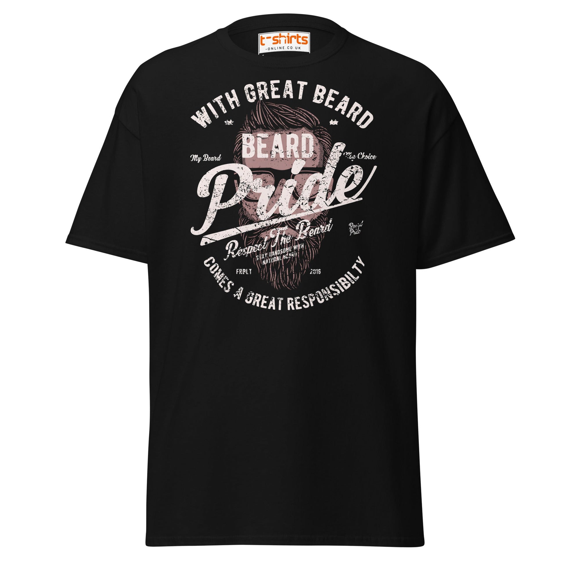 Beard Pride T-Shirt | Great Beard Responsibility Tee - Black - T-Shirts Online