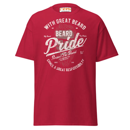 Beard Pride T-Shirt | Great Beard Responsibility Tee - Cardinal - T-Shirts Online