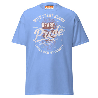 Beard Pride T-Shirt | Great Beard Responsibility Tee - Carolina Blue - T-Shirts Online