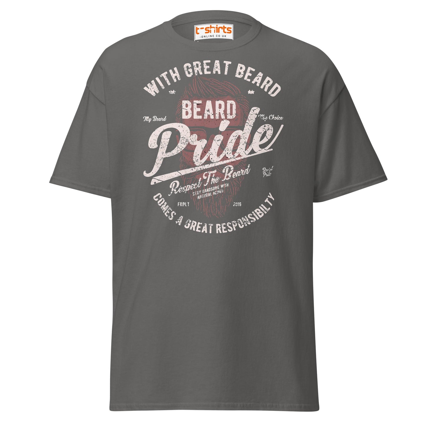Beard Pride T-Shirt | Great Beard Responsibility Tee - Charcoal - T-Shirts Online